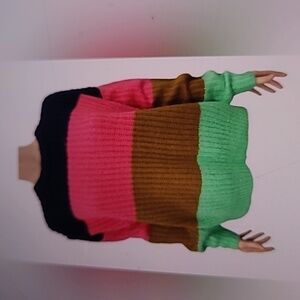Soda Women's Sweater in Pink, Brown, and Green Nordstrom